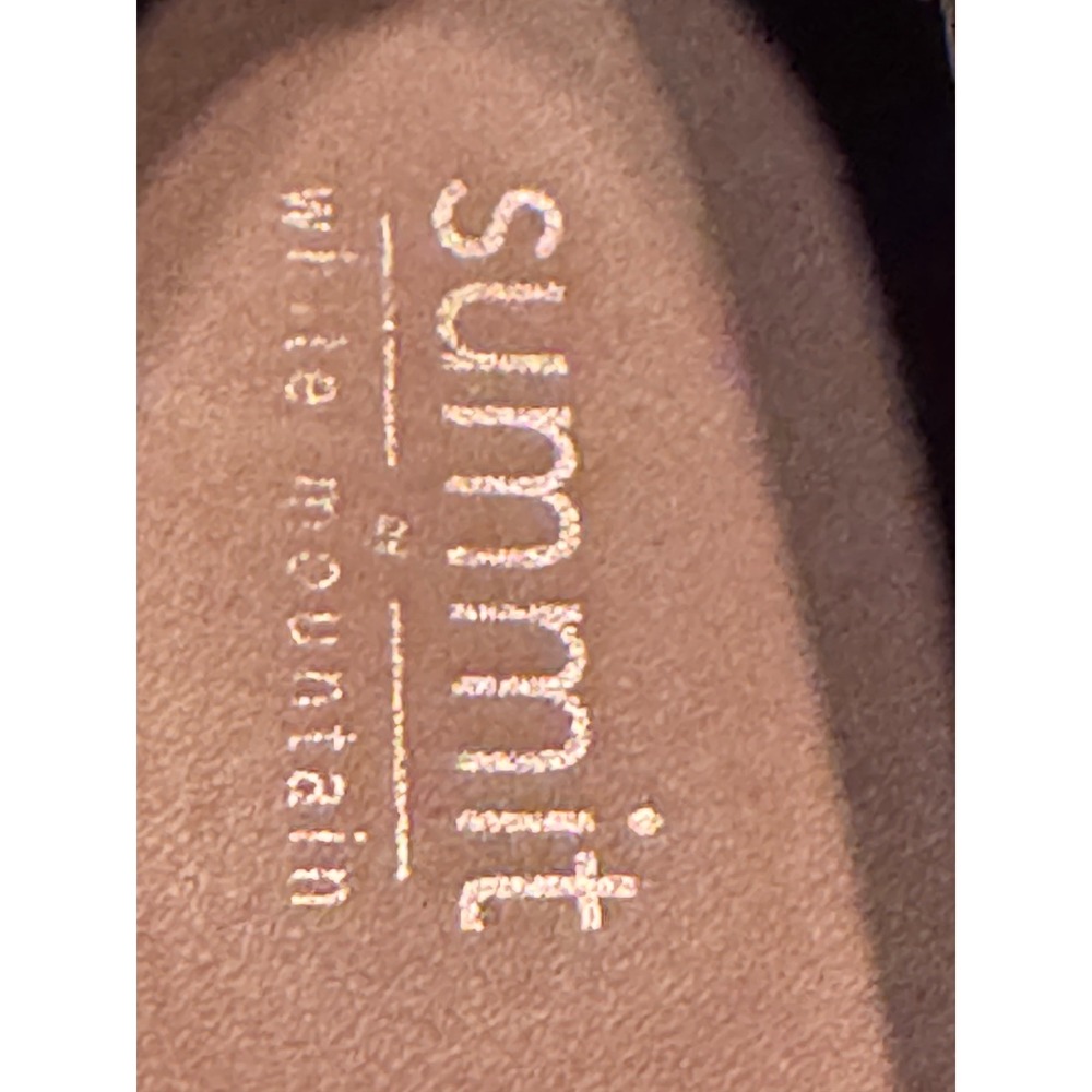 Summit White Mountain Flats 41 Black Leather Silver Trim Block Heel Minimalist - Picture 8 of 9